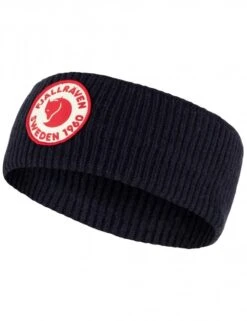 Fjallraven Dark Navy – 1960 Embroidered Logo Two-Layered Ribbed Knit Headband