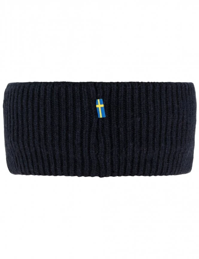 Fjallraven Dark Navy – 1960 Embroidered Logo Two-Layered Ribbed Knit Headband 4 Fjallraven Dark Navy – 1960 Embroidered Logo Two-Layered Ribbed Knit Headband - Image 2