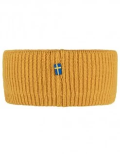 Fjallraven 1960 Logo Headband Mustard Yellow - Ribbed Knit Merino Blend Winter Ear Warmer -Fatbuddha Store 1960 logo headband mustard yellow p33641 112882 medium