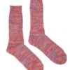Anonymousism 5 Colour Mix Crew Socks - Pink Marled Knit