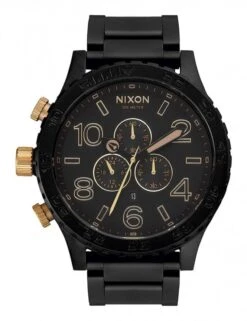 NIXON 51-30 Chrono Watch - Matte Black/Gold