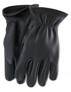 95232 Lined Buckskin Leather Gloves - Black