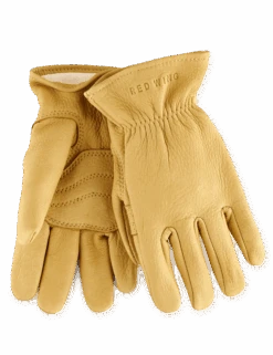 95237 Lined Buckskin Leather Gloves - Yellow