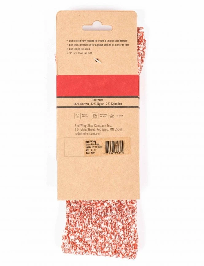 97169 Women's Cotton Ragg Socks - Rust/White 5 97169 Women's Cotton Ragg Socks - Rust/White - Image 3