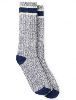 97330 Women's Ragg Wool Stripe Socks - Slate/Navy