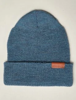 97494 Merino Wool Cuffed Beanie – Blue Marl Speckled Knit Winter Hat