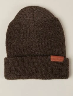 97496 Merino Wool Beanie Hat - Brown Marl