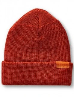 97497 Merino Wool Beanie Hat - Rust