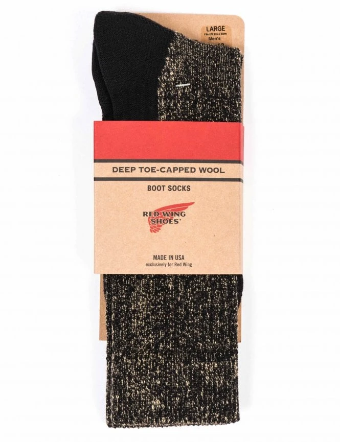 Red Wing 97642 Deep Toe Capped Wool Sock – Black Heavyweight Winter Boot Sock 4 Red Wing 97642 Deep Toe Capped Wool Sock – Black Heavyweight Winter Boot Sock - Image 2