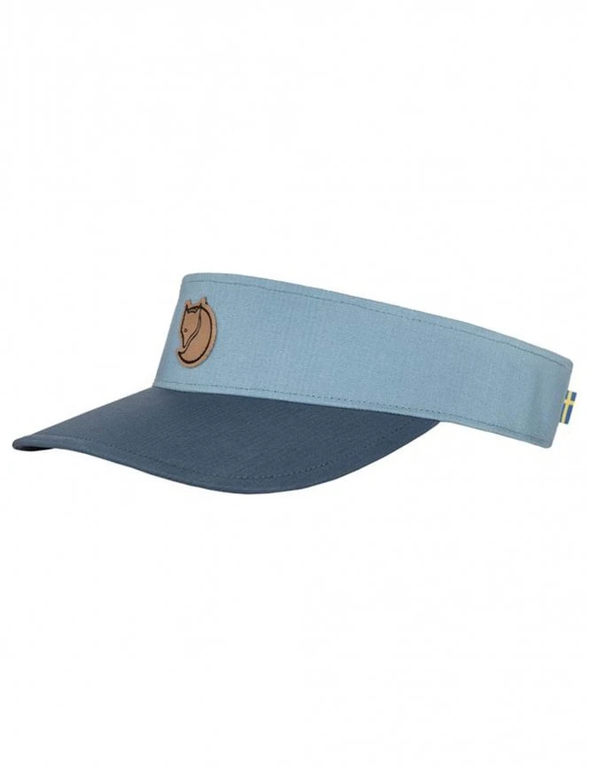 Fjallraven Abisko Dawn Blue and Indigo Blue – Arctic Fox Leather Logo Curved Bill Visor Cap 3 Fjallraven Abisko Dawn Blue and Indigo Blue – Arctic Fox Leather Logo Curved Bill Visor Cap