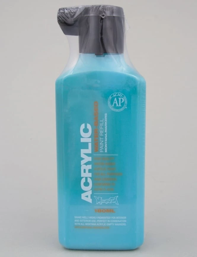 Montana Colors Acrylic Paint Refill 180ml - 100% Cyan P2000 3 Montana Colors Acrylic Paint Refill 180ml - 100% Cyan P2000