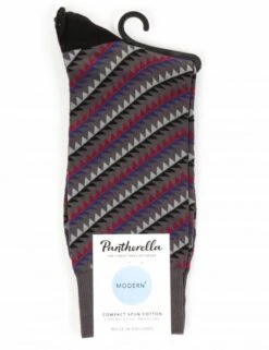 Pantherella Aicher Dark Grey Houndstooth - Fine Knit Luxury Dress Socks