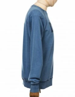 Deus Ex Machina All Caps Indigo Crew Sweat - Light Indigo -Fatbuddha Store all caps indigo crew sweat light indigo p23658 84545 medium