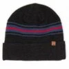 Barts Ando Beanie Hat in Charcoal – Striped Turn-Up Winter Knit Hat