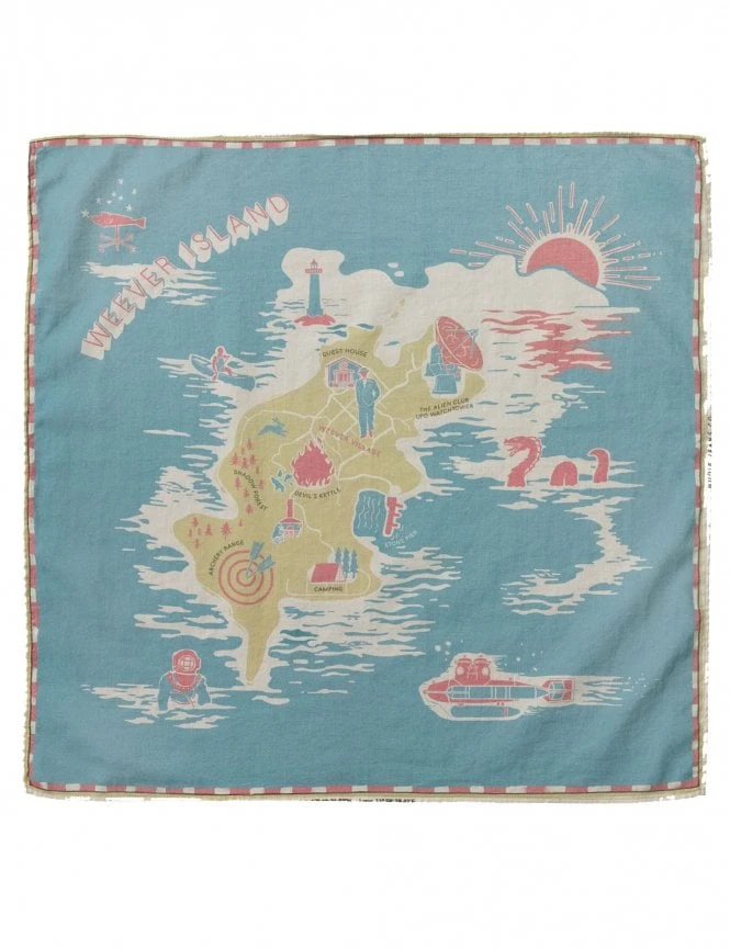 Nudie Jeans Navy Weever Island Nautical Graphic Print Organic Cotton Bandana 3 Nudie Jeans Navy Weever Island Nautical Graphic Print Organic Cotton Bandana