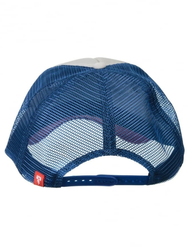 Deus Ex Machina Baylands Trucker Hat - Blue and Red with White Mesh - Curved Bill Snapback 5 Deus Ex Machina Baylands Trucker Hat - Blue and Red with White Mesh - Curved Bill Snapback - Image 3