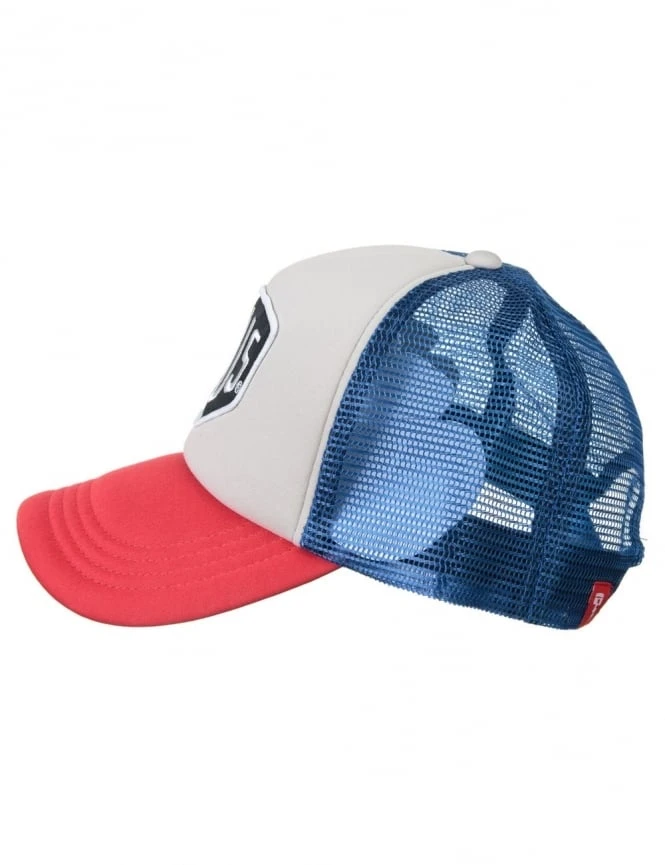 Deus Ex Machina Baylands Trucker Hat - Blue and Red with White Mesh - Curved Bill Snapback 7 Deus Ex Machina Baylands Trucker Hat - Blue and Red with White Mesh - Curved Bill Snapback - Image 5