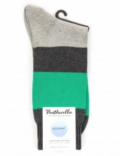 Pantherella Beall Dark Grey - Fine Ribbed Luxury Wool Blend Dress Socks