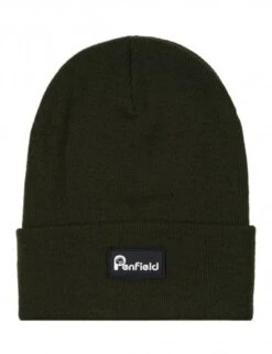 Penfield Forest Night Cuffed Bear Beanie – Rib-Knit Box Logo Winter Hat