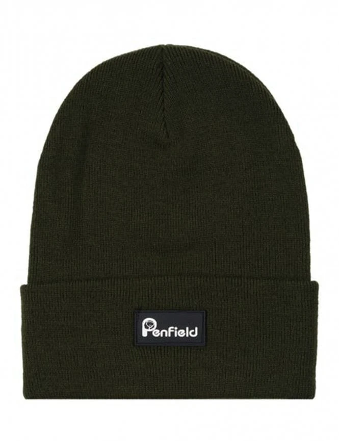 Penfield Forest Night Cuffed Bear Beanie – Rib-Knit Box Logo Winter Hat 3 Penfield Forest Night Cuffed Bear Beanie – Rib-Knit Box Logo Winter Hat