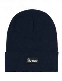 Penfield Navy Blazer Bear Box Logo – Ribbed Cuffed Cotton Beanie