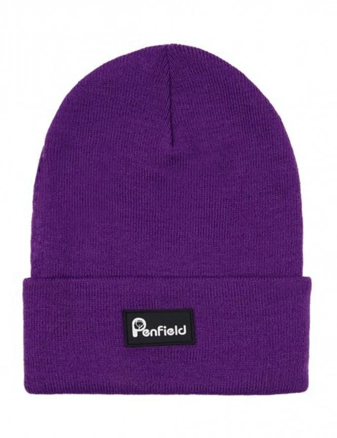 Penfield Bear Beanie Hat Pansy Purple – Rib-Knit Cuffed Box Logo Winter Hat 3 Penfield Bear Beanie Hat Pansy Purple – Rib-Knit Cuffed Box Logo Winter Hat
