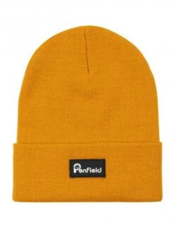 Penfield Bear Beanie Hat - Sunflower Yellow Heritage Patch Cuffed Knit
