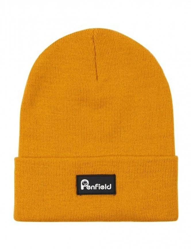 Penfield Bear Beanie Hat - Sunflower Yellow Heritage Patch Cuffed Knit 3 Penfield Bear Beanie Hat - Sunflower Yellow Heritage Patch Cuffed Knit