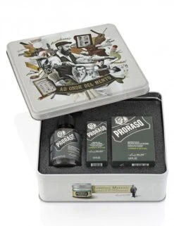 Proraso Cypress & Vetyver Beard Care Gift Tin – Complete 3-Piece Grooming Kit