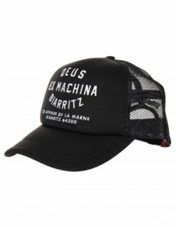 Deus Ex Machina Biarritz Address Trucker Hat - Black & White Mesh Snapback