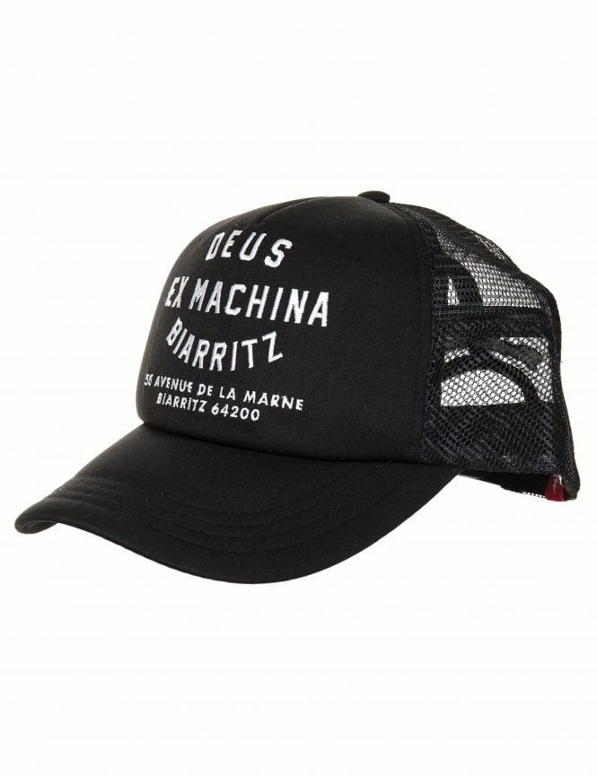 Deus Ex Machina Biarritz Address Trucker Hat - Black & White Mesh Snapback 3 Deus Ex Machina Biarritz Address Trucker Hat - Black & White Mesh Snapback