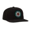 Dark Seas Black Corduroy Bixby Cap – Patch Logo Flat Brim Snapback