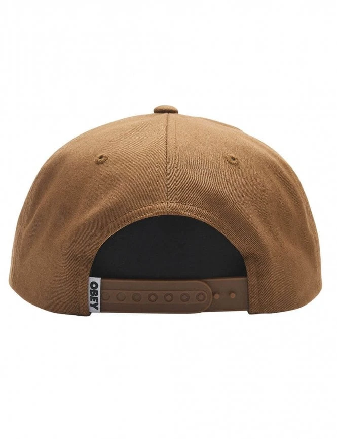 Obey Clothing Brown Sugar Bold Twill 6 Panel Strapback Hat - Black Wordmark Embroidery 4 Obey Clothing Brown Sugar Bold Twill 6 Panel Strapback Hat - Black Wordmark Embroidery - Image 2