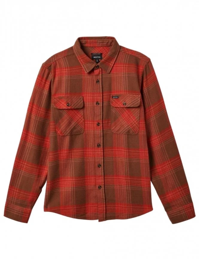 Brixton Bowery Flannel Shirt - Barn Red/Bison 3 Brixton Bowery Flannel Shirt - Barn Red/Bison