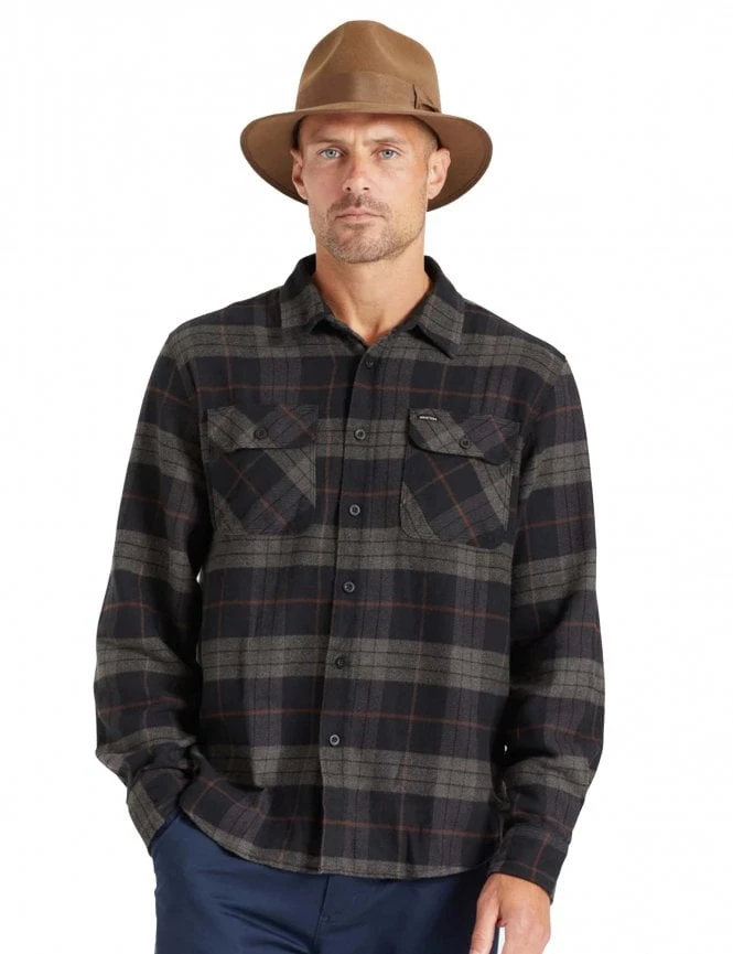 Brixton Bowery Flannel Shirt - Black/Charcoal 4 Brixton Bowery Flannel Shirt - Black/Charcoal - Image 2