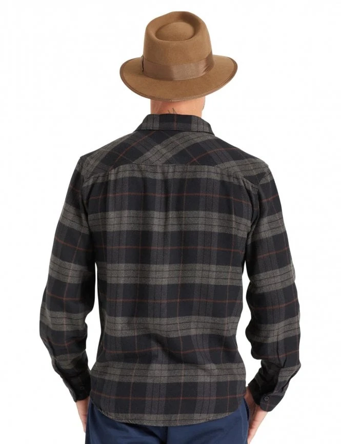 Brixton Bowery Flannel Shirt - Black/Charcoal 5 Brixton Bowery Flannel Shirt - Black/Charcoal - Image 3