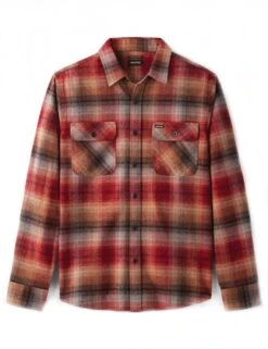 Brixton Bowery Flannel Shirt - Dark Brick