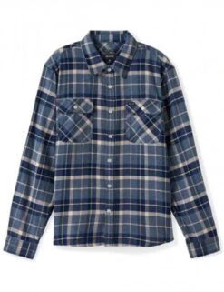 Brixton Bowery Flannel Shirt - Flint Blue/Twilight Blue