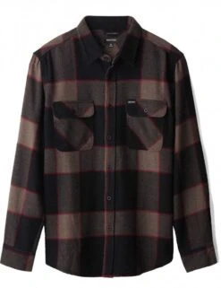 Brixton Bowery Flannel Shirt - Heather Grey/Charcoal