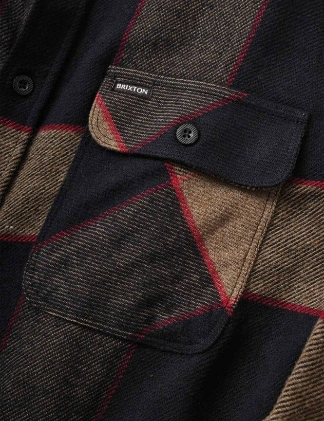 Brixton Bowery Flannel Shirt - Heather Grey/Charcoal 8 Brixton Bowery Flannel Shirt - Heather Grey/Charcoal - Image 6