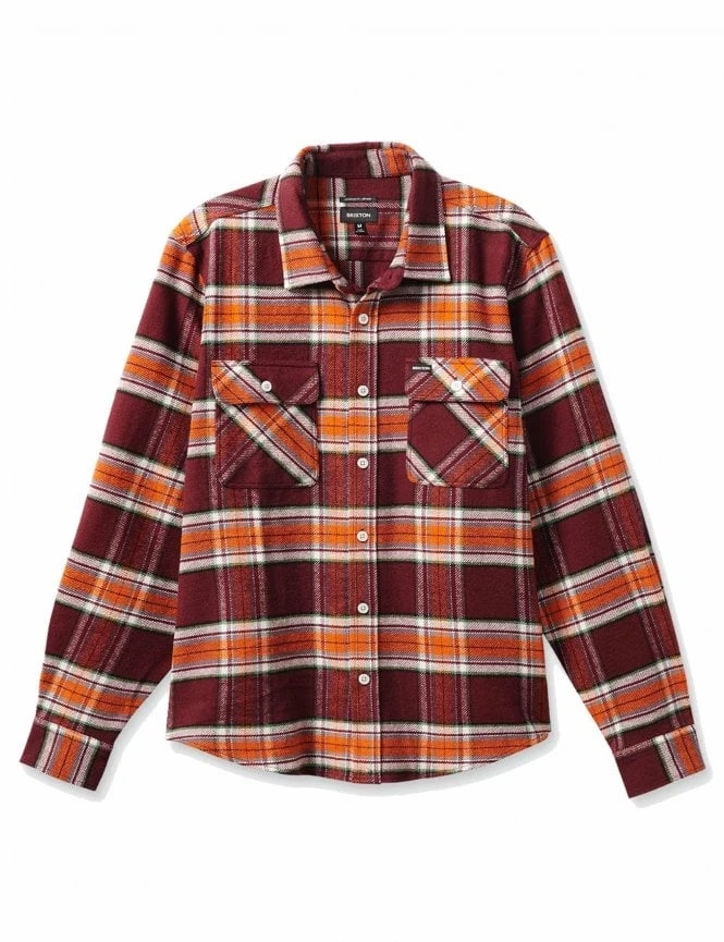Brixton Bowery Flannel Shirt - Mahogany/Burnt Orange 3 Brixton Bowery Flannel Shirt - Mahogany/Burnt Orange