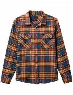 Brixton Bowery Flannel Shirt - Ocean Blue/Palm Desert
