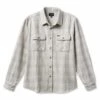 Brixton Bowery Heavy Weight Shirt - Heather Grey/Off White -Fatbuddha Store bowery heavy weight shirt heather grey off white p34211 114977 medium