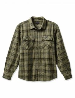 Brixton Bowery Heavy Weight Shirt - Military Olive/Black