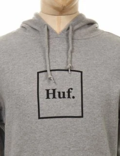 HUF Box Logo Hooded Sweat - Grey Heather -Fatbuddha Store box logo hooded sweat grey heather p29320 100655 medium