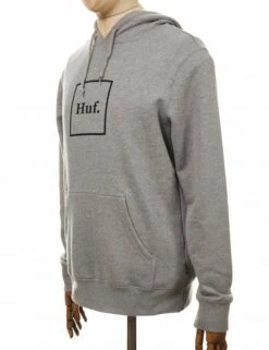 HUF Box Logo Hooded Sweat - Grey Heather -Fatbuddha Store box logo hooded sweat grey heather p29320 100656 medium