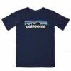 Patagonia Boys' P-6 Logo Organic Cotton Tee - New Navy Classic Mountain Logo Crew Neck -Fatbuddha Store boys p 6 logo organic cotton tee new navy p29200 100470 medium