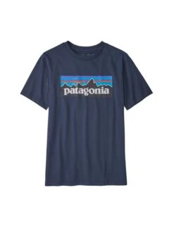 Patagonia Boys' Regenerative Organic Cotton P-6 Logo Tee - New Navy