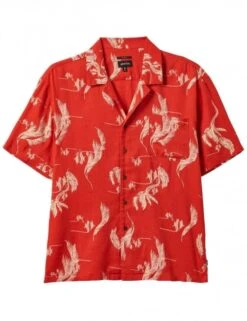 Brixton Bunker Slub Woven Shirt - Aloha Red