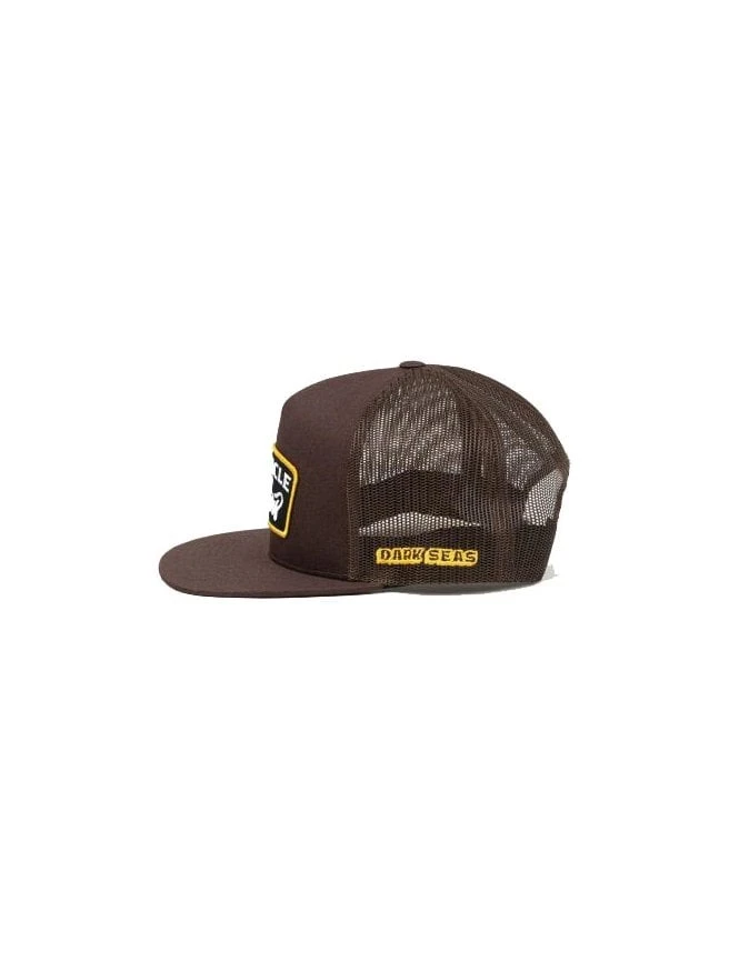 Dark Seas Busta Brown with Cream Mesh – Nautical Patch 5-Panel Snapback Trucker Hat 5 Dark Seas Busta Brown with Cream Mesh – Nautical Patch 5-Panel Snapback Trucker Hat - Image 3
